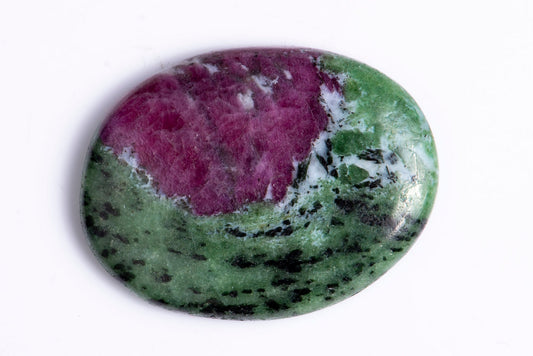 Ruby in zoisite 71.3ct oval cabochon