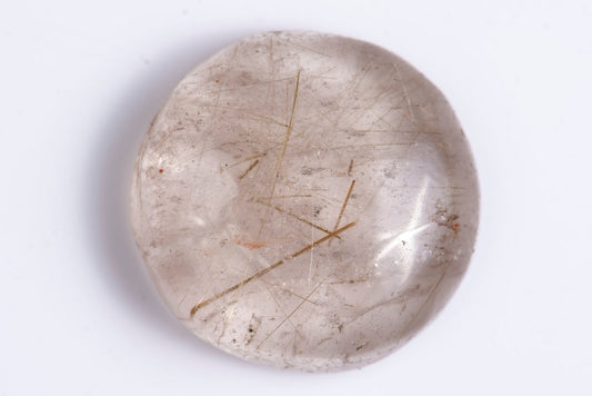 Rutile quartz 28.9ct round cabochon