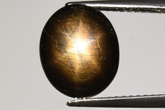 Black 6 Ray Star Sapphire 5.66ct untreated oval cabochon