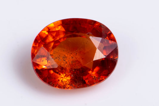 Orange sapphire 0.61ct oval cut