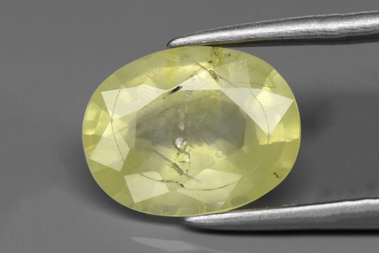Yellowish Green Sapphire - Heated 1.86ct Oval Cut 8.5x6.5mm