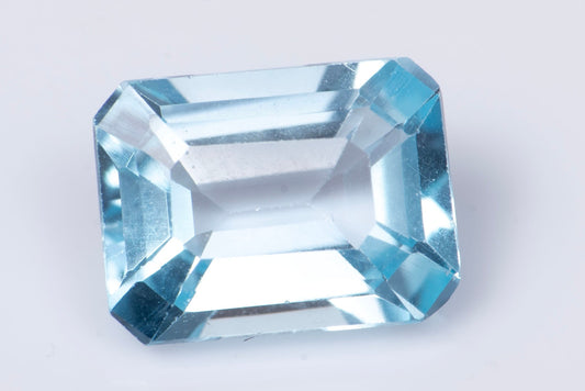 Sky blue topaz 1.84ct 8x6mm VS octagon cut
