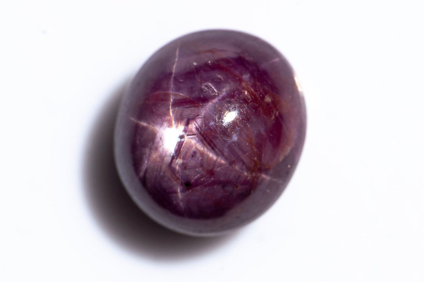 Star ruby 3.45ct 6-ray star oval cabochon