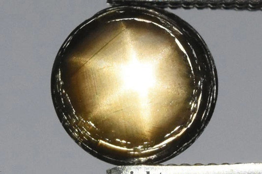 Black 6 Ray Star Sapphire 1.41ct  6mm Round Cabochon Untreated