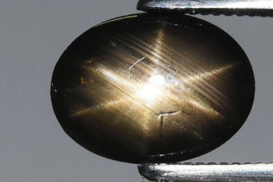 Black 6 Ray Star Sapphire 1.40ct Oval Cabochon Untreated