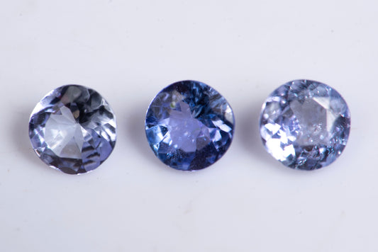3 pieces Tanzanite 0.68ct 3.8mm round cut #34