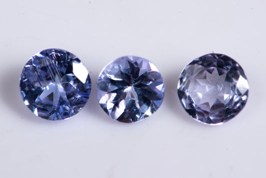 3 pieces Tanzanite 0.70ct 3.8mm round cut #35