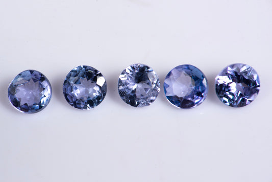 5 pieces tanzanite 3.5mm 0.85ct round cut