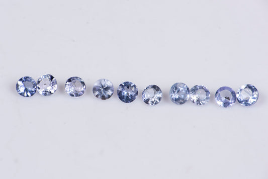 Танзанит 2.3-2.5mm кръгла шлифовка - цена за 10 броя