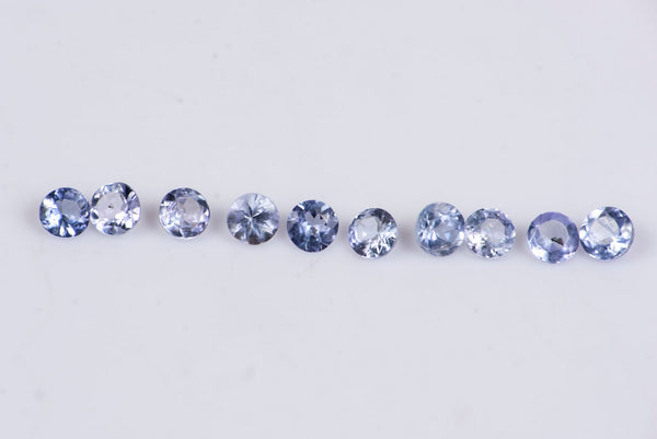 Natural Tanzanite 2.3-2.5mm Round Cut - Price For 10 Pieces