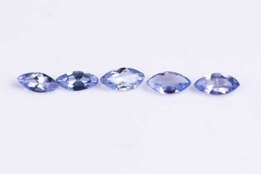 Танзанит 4x2mm маркиз шлифовка - цена за 5 броя