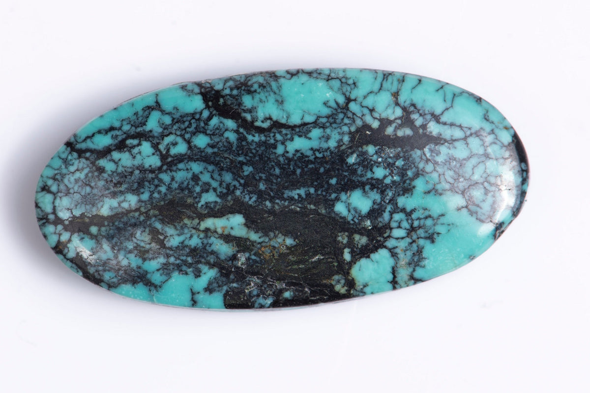Natural Tibetan Turquoise 24.8ct Oval Cabochon