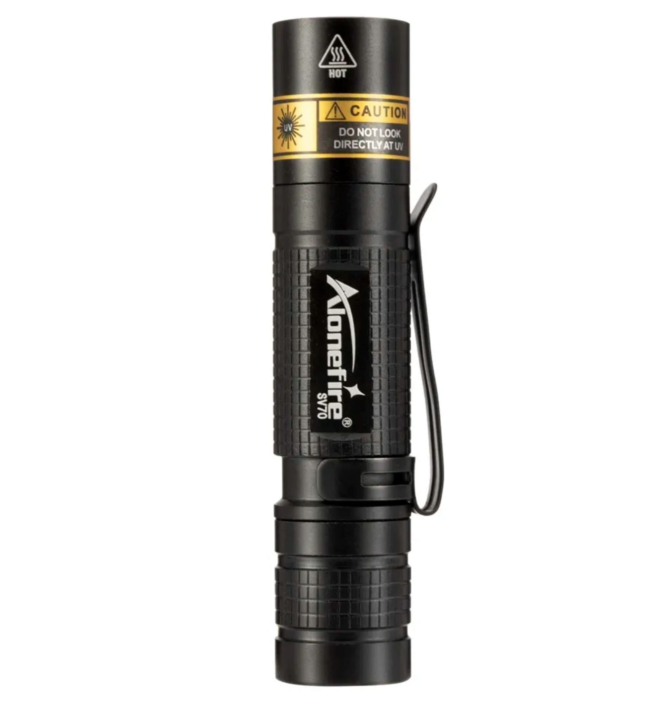 AloneFire SV70 UV Flashlight – 3W 365nm with ZWB2 Filter