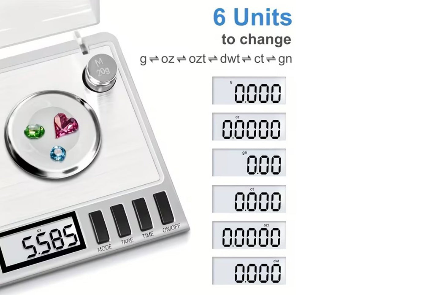 High-Precision Digital Scale – 0.001g to 50g with Tweezers & Calibration Weight Grey