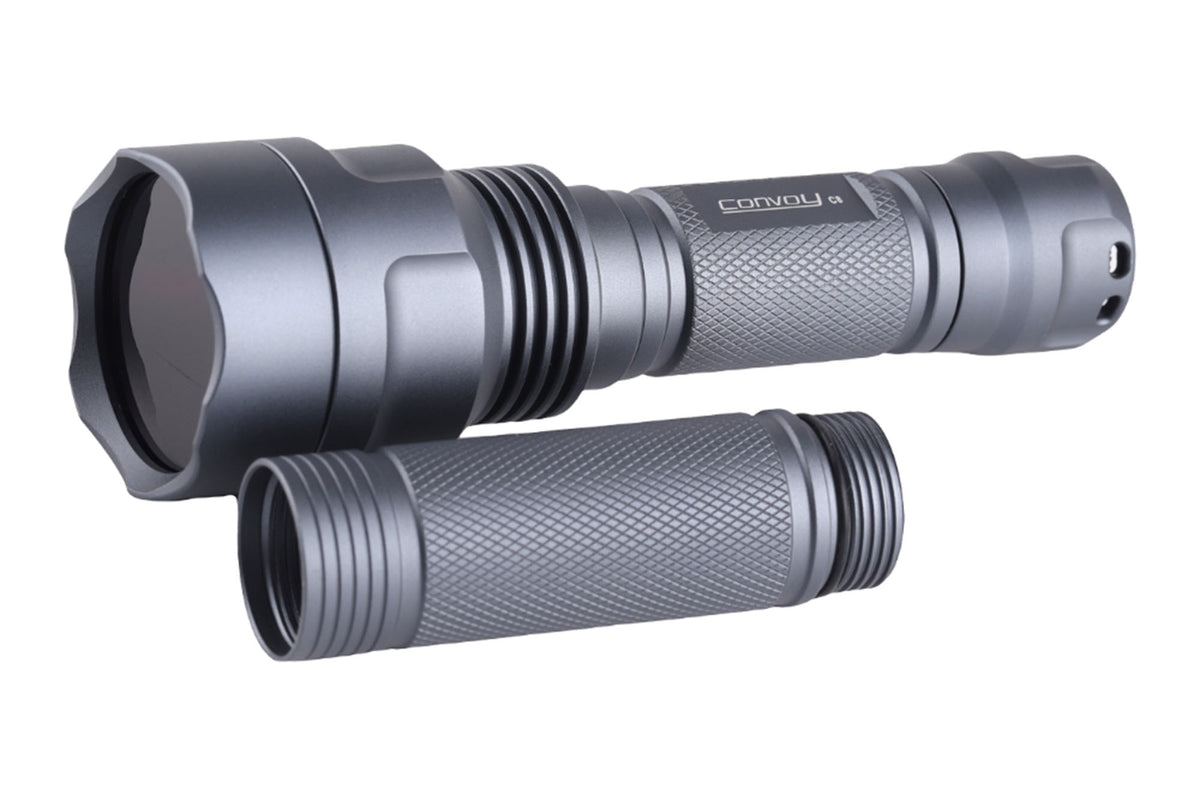 Convoy C8 UVC - късовълнов UV фенер 255nm с удължителна тръба