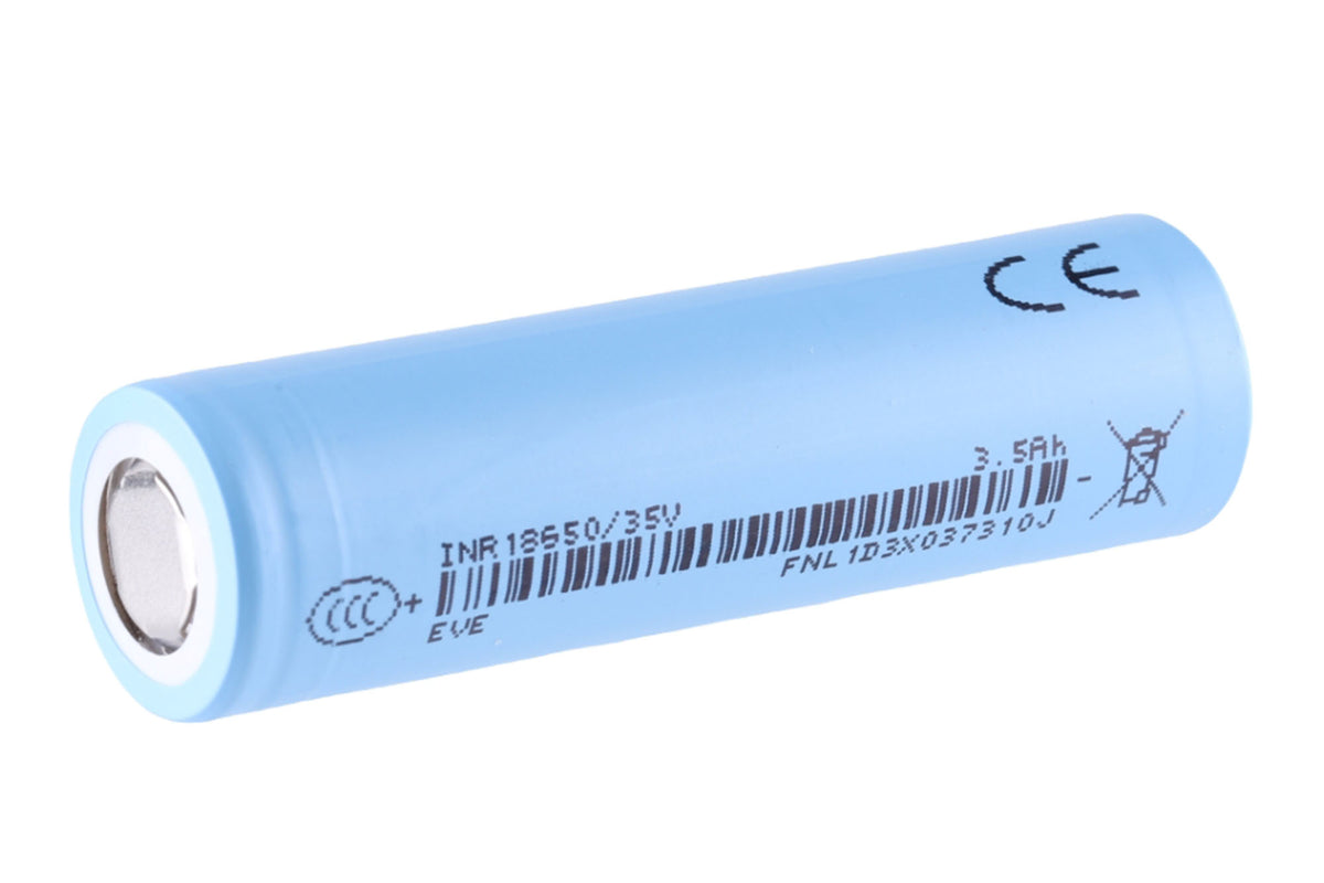 EVE INR18650-35V Rechargeable Battery, 3.6V 3500mAh Li-ion (Flat Top)