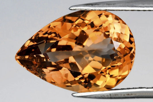 Natural Cognac color Topaz  14.81ct 17.5x12mm VS Teardrop Cut