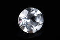 Естествен бял топаз 0.98ct 6mm кръгла шлифовка, единичен камък за бижута