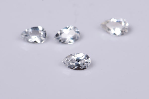 Естествен бял топаз 5x3mm, цена за 1 брой