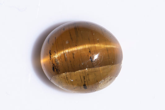 Yellow cat's eye apatite 3.46ct oval cabochon